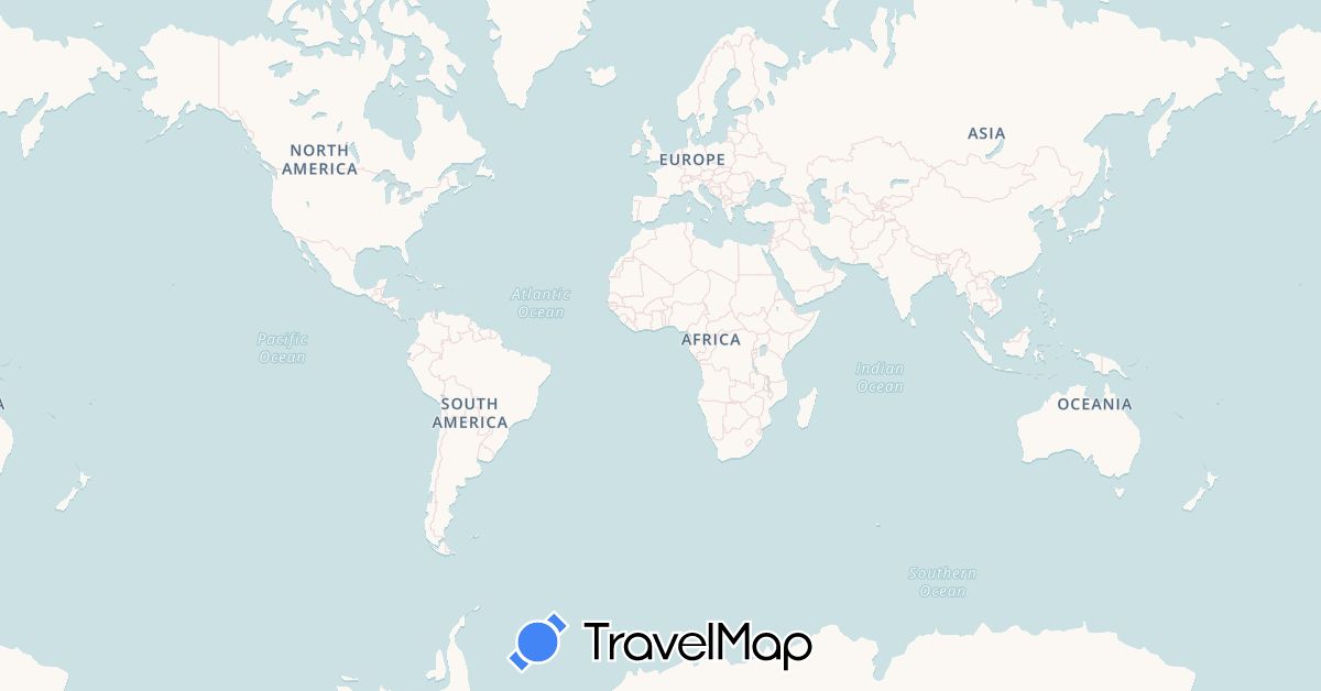 TravelMap itinerary: plane in Australia, France, United Kingdom, Hong Kong, New Zealand, French Polynesia, United States (Asia, Europe, North America, Oceania)